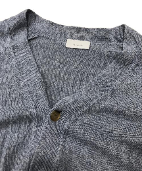 Phlannel（フランネル）Phlannel (フランネル) リネンVネックカーディガン ブルー サイズ:4の古着・服飾アイテム