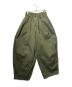 HARVESTY（ハーベスティー）の古着「サーカスパンツ/ゴム引きワイドパンツ」｜オリーブ