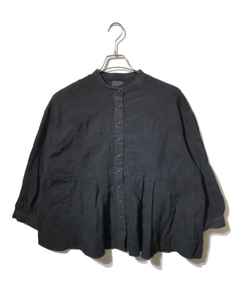 オオカミとフクロウ（オオカミトフクロウ）オオカミとフクロウ (オオカミトフクロウ) オオカミと重なる雪のカルテット 刺繍 ブラウス ブラック サイズ:FREEの古着・服飾アイテム