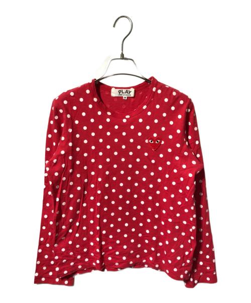 PLAY COMME des GARCONS（プレイコムデギャルソン）PLAY COMME des GARCONS (プレイコムデギャルソン) ドットカットソー レッド サイズ:Mの古着・服飾アイテム