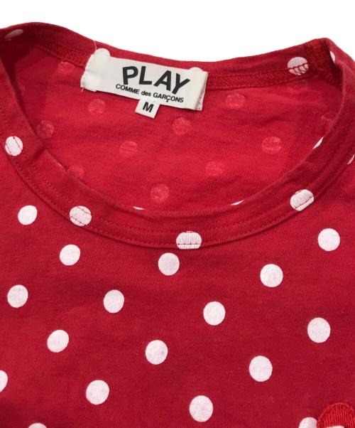 PLAY COMME des GARCONS（プレイコムデギャルソン）PLAY COMME des GARCONS (プレイコムデギャルソン) ドットカットソー レッド サイズ:Mの古着・服飾アイテム