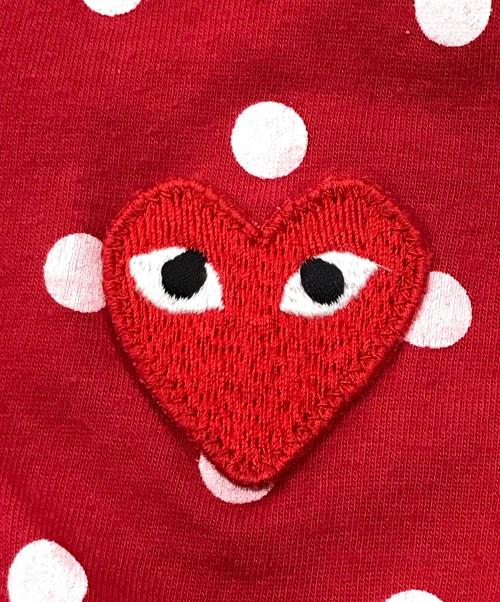 PLAY COMME des GARCONS（プレイコムデギャルソン）PLAY COMME des GARCONS (プレイコムデギャルソン) ドットカットソー レッド サイズ:Mの古着・服飾アイテム