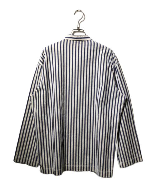 Tender（テンダー）Tender (テンダー) Weaver's Stock ARM CHAIR ストライプシャツ ホワイト×ネイビー サイズ:4の古着・服飾アイテム