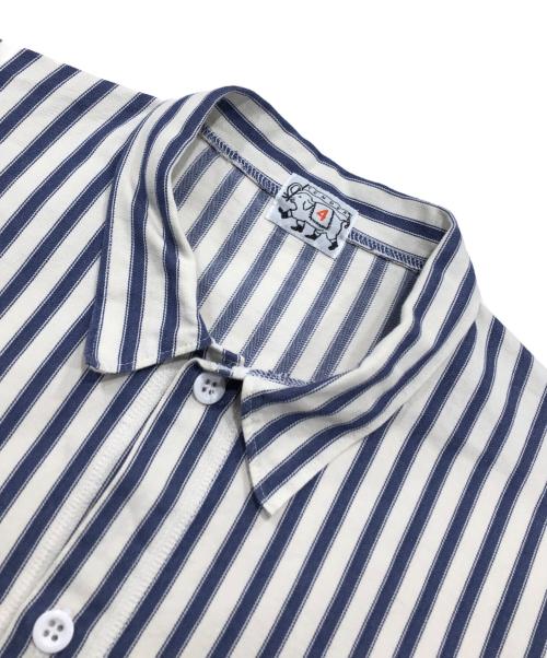 Tender（テンダー）Tender (テンダー) Weaver's Stock ARM CHAIR ストライプシャツ ホワイト×ネイビー サイズ:4の古着・服飾アイテム