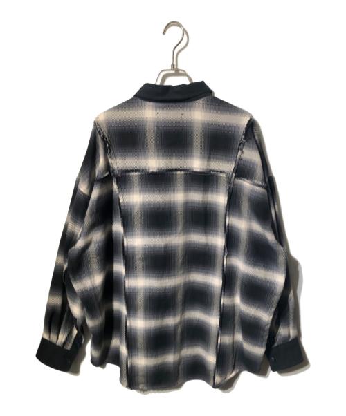 PUBLIC TOKYO（パブリックトウキョウ）PUBLIC TOKYO (パブリックトウキョウ) ドッキングチェックシャツ ブラック×グレー サイズ:01の古着・服飾アイテム