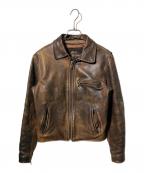 BLUE CROSSブルークロス）の古着「COW STEER HIDE LEATHER JACKT（カウ　ステア　ハイド　レザージャケット ）」｜ブラウン