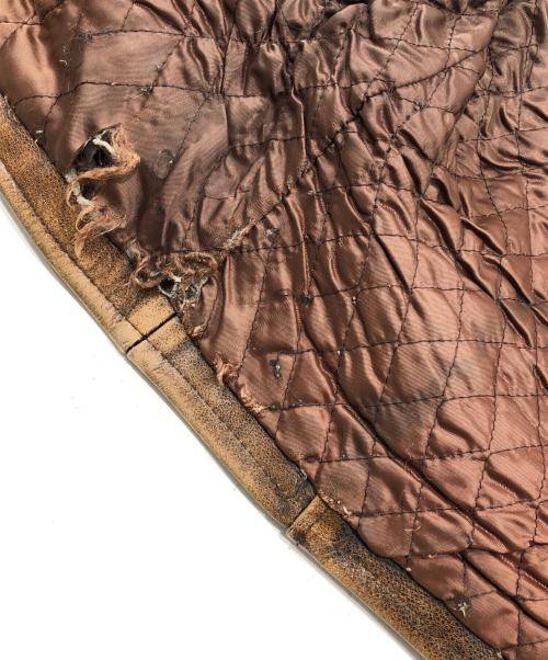 BLUE CROSS（ブルークロス）BLUE CROSS (ブルークロス) COW STEER HIDE LEATHER JACKT（カウ　ステア　ハイド　レザージャケット ） ブラウン サイズ:36の古着・服飾アイテム