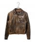 BLUE CROSS（ブルークロス）の古着「COW STEER HIDE LEATHER JACKT（カウ　ステア　ハイド　レザージャケット ）」｜ブラウン