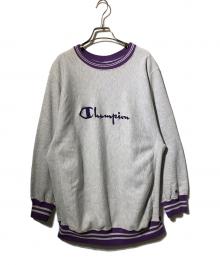Champion REVERSE WEAVE（チャンピオン リバース ウィーブ）の古着「刺繍クルーネックスウェット」｜グレー