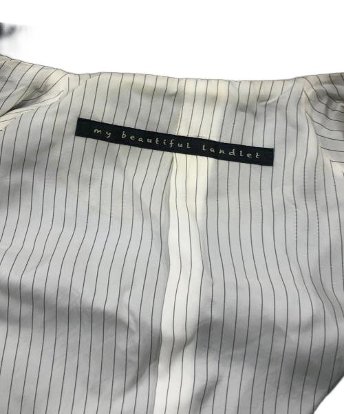 My Beautiful Landlet（マイビューティフルランドレット）My Beautiful Landlet (マイビューティフルランドレット) Bishu-herrinbone wool coat（びしゅうヘリンボーン　ウールコート） グレーの古着・服飾アイテム