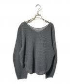 Nobleノーブル）の古着「ペーパーヤーンカノコ BACK Vプルオーバー/バックVニット」｜グレー