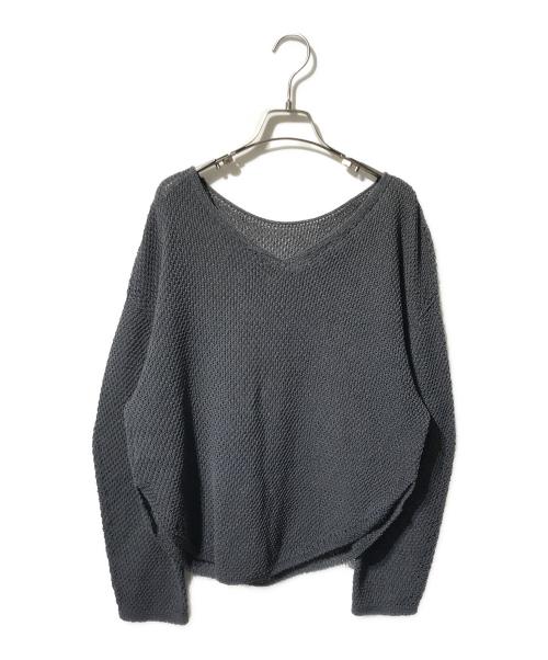 Noble（ノーブル）Noble (ノーブル) ペーパーヤーンカノコ BACK Vプルオーバー/バックVニット グレー サイズ:表記なしの古着・服飾アイテム