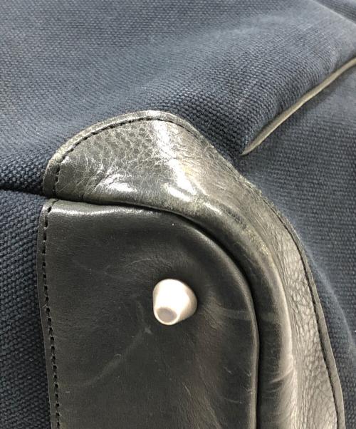 Y's（ワイズ）Y's (ワイズ) レザートートバッグ ネイビーの古着・服飾アイテム