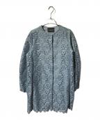 EMPORIO ARMANIエンポリオ アルマーニ）の古着「レースノーカラーコート/ミドルコート」｜スカイブルー