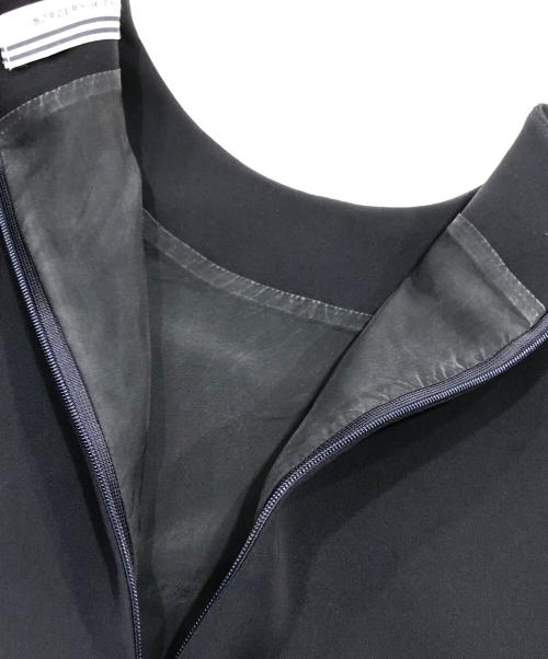 BORDERS at BALCONY（ボーダーズアットバルコニー）BORDERS AT BALCONY (ボーダーズアットバルコニー) ボーダースリーブポリワンピース ネイビー サイズ:36の古着・服飾アイテム