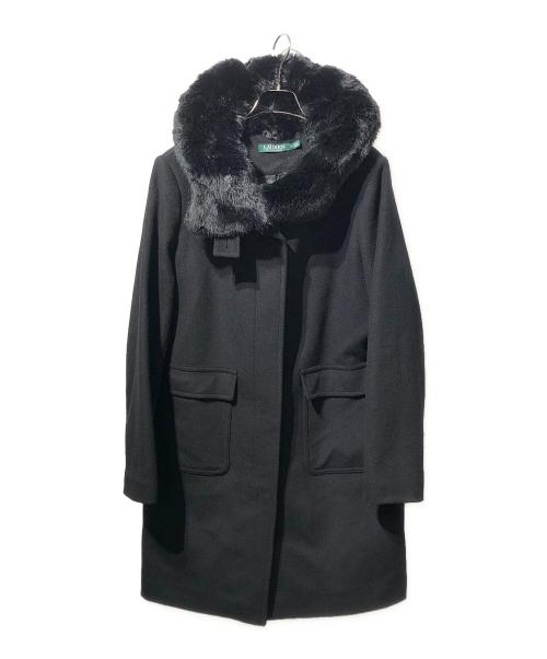LAUREN RALPH LAUREN（ローレンラルフローレン）LAUREN RALPH LAUREN (ローレンラルフローレン) フェイクファーウールブレンドコート ブラック サイズ:12の古着・服飾アイテム