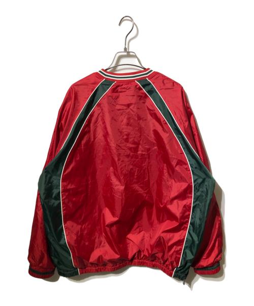 SUPREME（シュプリーム）Supreme (シュプリーム) Piping Warm Up Pullover（パイピング ウォーム アップ プルオーバー/カットソー） グリーン×レッド サイズ:Lの古着・服飾アイテム