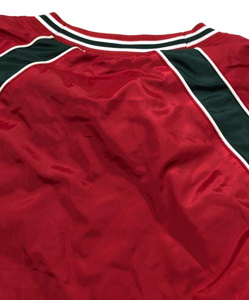 SUPREME（シュプリーム）Supreme (シュプリーム) Piping Warm Up Pullover（パイピング ウォーム アップ プルオーバー/カットソー） グリーン×レッド サイズ:Lの古着・服飾アイテム