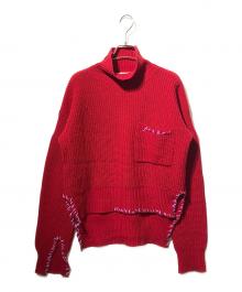 MARNI（マルニ）の古着「Stitch Wool Knit/バージンウールニット」｜レッド