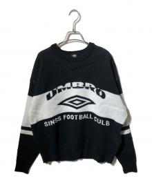 SINSS×UMBRO（シンス×アンブロ）の古着「オーバーサイズニット」｜ホワイト×ブラック