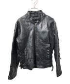 Diamond Plateダイヤモンドプレート）の古着「バッファローレザージャケット」｜ブラック