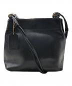 OLD COACHオールドコーチ）の古着「オールレザーショルダーバッグ」｜ブラック