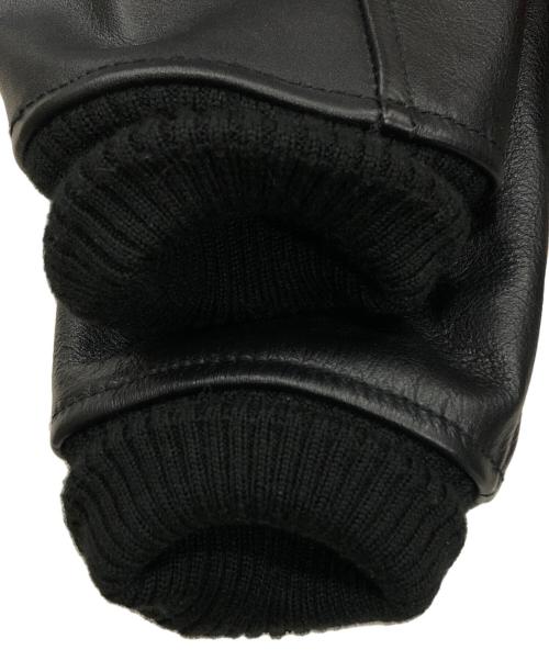 skookum（スクーカム）SKOOKUM (スクーカム) Psycho Bunny (サイコ バニー) レザー切替スタジャン ブラック サイズ:Sの古着・服飾アイテム