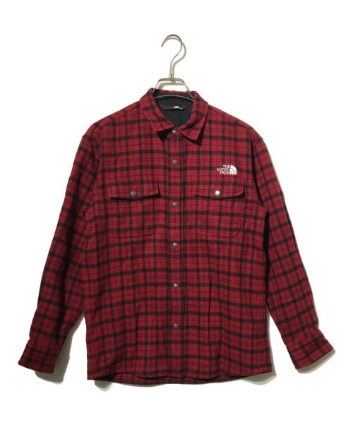 THE NORTH FACE（ザ ノース フェイス）THE NORTH FACE (ザ ノース フェイス) Brushwood Wool L/S Shirt レッド サイズ:XSの古着・服飾アイテム