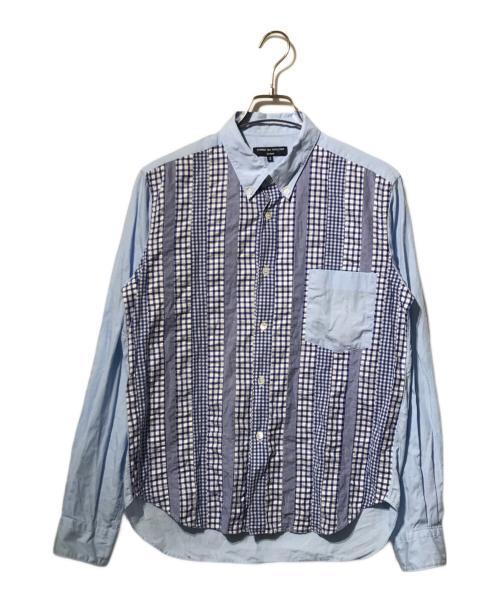 COMME des GARCONS HOMME（コムデギャルソン オム）COMME des GARCONS HOMME (コムデギャルソン オム) パッチワークチェックシャツ ブルー サイズ:Sの古着・服飾アイテム