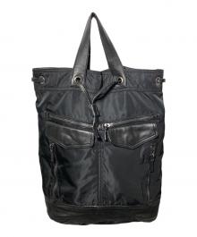 PRADA（プラダ）の古着「レザーナイロン2WAYトートバッグ」｜ブラック