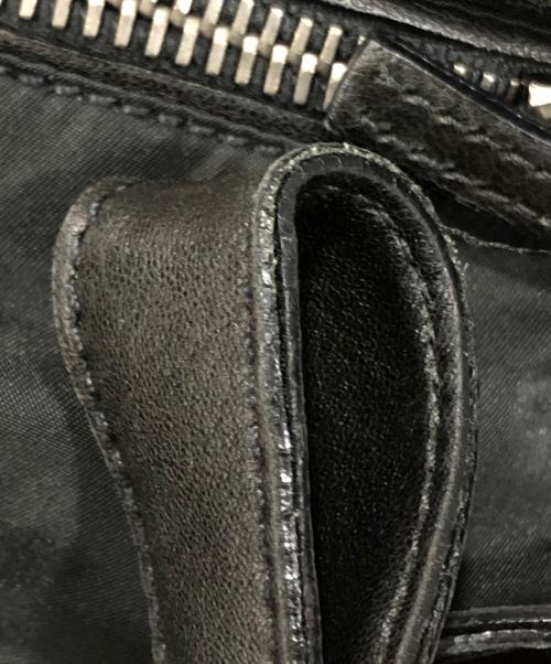 PRADA（プラダ）PRADA (プラダ) レザーナイロン2WAYトートバッグ ブラックの古着・服飾アイテム