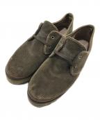 COMME des GARCONS HOMME PLUSコムデギャルソンオムプリュス）の古着「コーデュロイシャークソールシューズ」｜カーキ