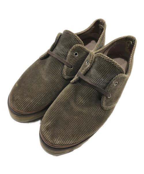 COMME des GARCONS HOMME PLUS（コムデギャルソンオムプリュス）COMME des GARCONS HOMME PLUS (コムデギャルソンオムプリュス) コーデュロイシャークソールシューズ カーキ サイズ:27.0の古着・服飾アイテム