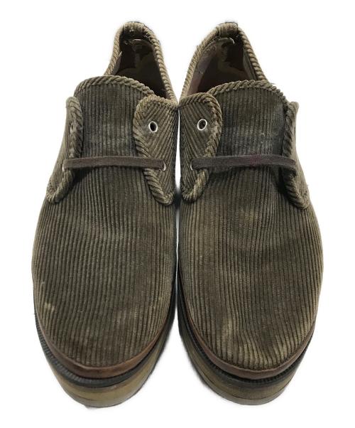 COMME des GARCONS HOMME PLUS（コムデギャルソンオムプリュス）COMME des GARCONS HOMME PLUS (コムデギャルソンオムプリュス) コーデュロイシャークソールシューズ カーキ サイズ:27.0の古着・服飾アイテム
