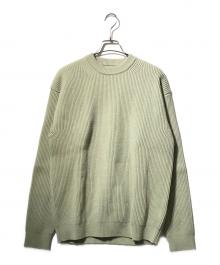 AURALEE（オーラリー）の古着「FRENCH MERINO RIB プルオーバーニット」｜オリーブ