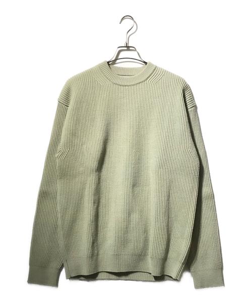 AURALEE（オーラリー）AURALEE (オーラリー) FRENCH MERINO RIB プルオーバーニット オリーブ サイズ:5の古着・服飾アイテム