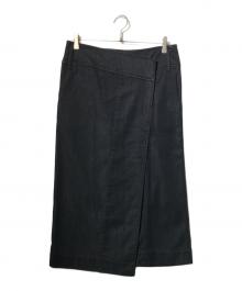 EAUVIRE（オーヴィル）の古着「デニムラップスカート」｜ブラック