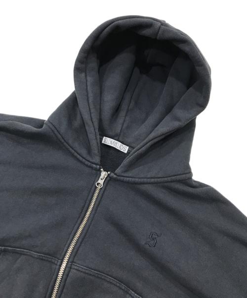 SELENAHELIOS（セレナヘリオス）SELENAHELIOS (セレナヘリオス) レイヤードデザインショートジップパーカー グレー サイズ:Fの古着・服飾アイテム