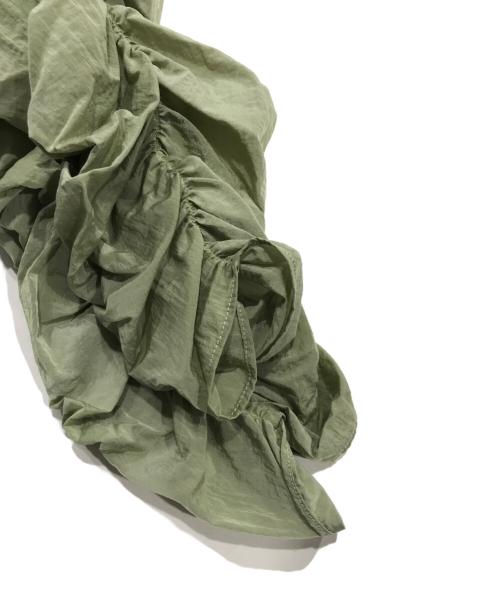 SELENAHELIOS（セレナヘリオス）SELENAHELIOS (セレナヘリオス) Bright Gather ブルゾン／ノーカラージャケット グリーン サイズ:Fの古着・服飾アイテム