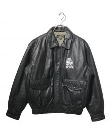 Suntory original design（サントリーオリジナルデザイン）の古着「ボスジャン/レザージャケット」｜ブラック