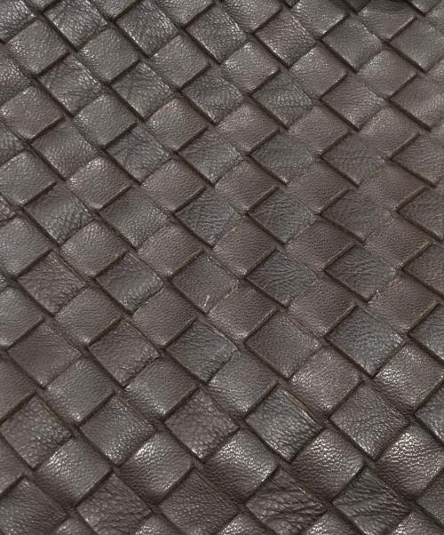 BOTTEGA VENETA（ボッテガベネタ）BOTTEGA VENETA (ボッテガベネタ) イントレチャートレザートートバッグ ブラウンの古着・服飾アイテム