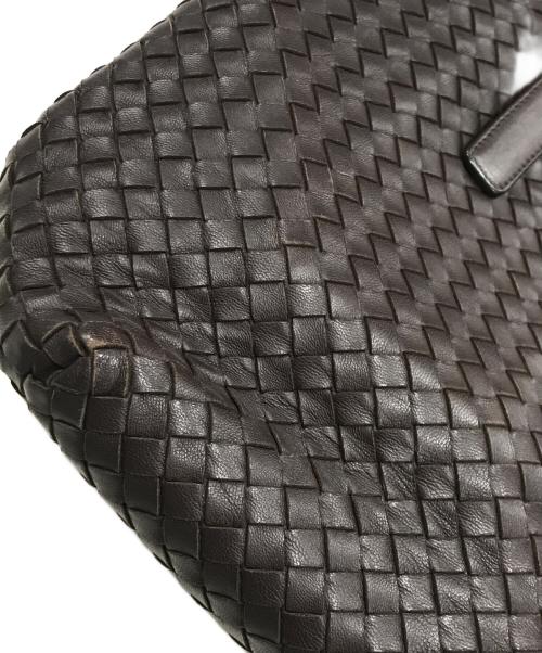 BOTTEGA VENETA（ボッテガベネタ）BOTTEGA VENETA (ボッテガベネタ) イントレチャートレザートートバッグ ブラウンの古着・服飾アイテム