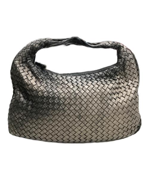 BOTTEGA VENETA（ボッテガベネタ）BOTTEGA VENETA (ボッテガベネタ) イントレチャートレザーハンドバッグ シルバーの古着・服飾アイテム