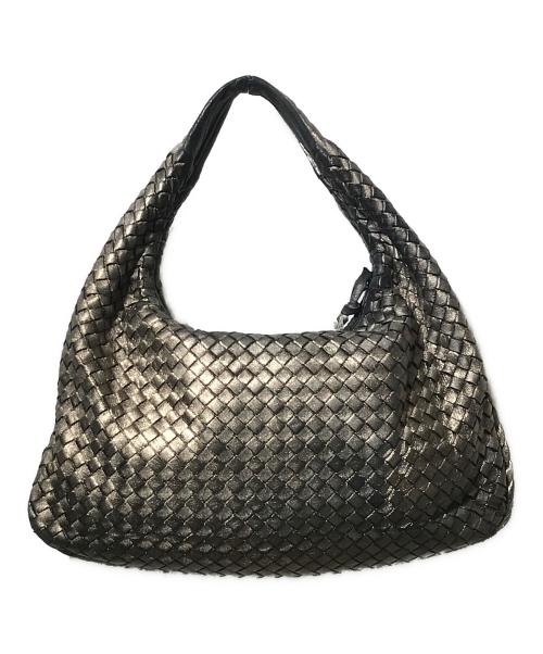 BOTTEGA VENETA（ボッテガベネタ）BOTTEGA VENETA (ボッテガベネタ) イントレチャートレザーハンドバッグ シルバーの古着・服飾アイテム