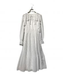 CELFORD×HANAE MORI（セルフォード×ハナエモリ）の古着「ハートモチーフプリント／フリルワンピース」｜ホワイト