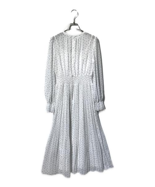 CELFORD（セルフォード）CELFORD (セルフォード) HANAE MORI (ハナエモリ) ハートモチーフプリント／フリルワンピース ホワイト サイズ:36の古着・服飾アイテム