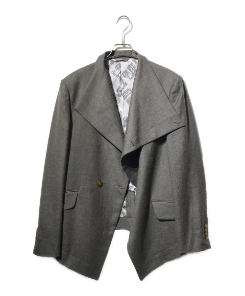 Vivienne Westwood man（ヴィヴィアン ウェストウッド マン）Vivienne Westwood man (ヴィヴィアン ウェストウッド マン) BIG COLLAR DRAPE JACKET/テーラードジャケット ブラウン サイズ:50の古着・服飾アイテム