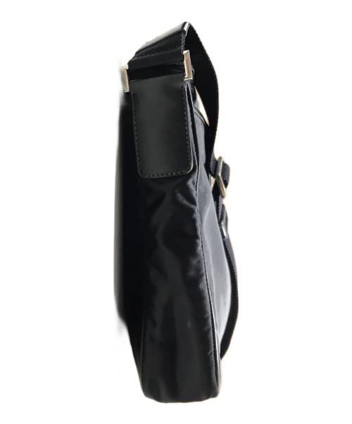 PRADA（プラダ）PRADA (プラダ) サフィアーノ/ナイロンショルダーバッグ ブラックの古着・服飾アイテム