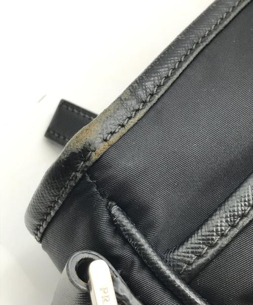 PRADA（プラダ）PRADA (プラダ) サフィアーノ/ナイロンショルダーバッグ ブラックの古着・服飾アイテム