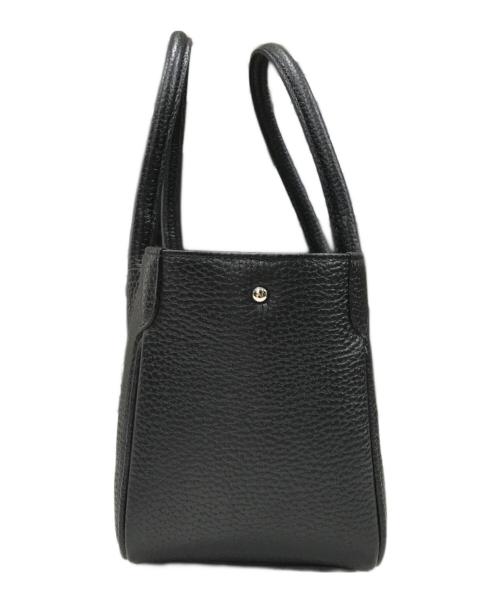 A.D.M.J.（エーディーエムジェイ）A.D.M.J. (エーディーエムジェイ) レザー アールデコモチーフ ハンドバッグ ブラックの古着・服飾アイテム